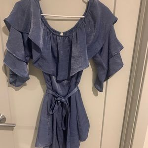 Romper- silky , blue, comfy romper.